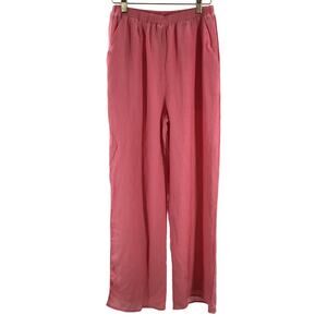 LULU'S SZ S pink straight leg textured elastic waist pants NEW B57